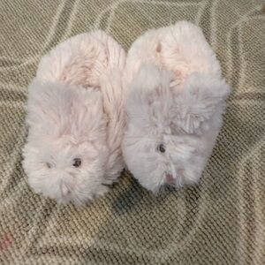 Light Pink Flully Bunny Slippers for Baby